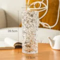 Transparent crystal glass flower vase for living room table decor, modern cylinder design. - Frosted Transparent Large
