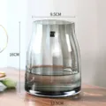 Modern minimalist transparent glass vase, smoky grey home decor table centerpiece. - S / Smoke Grey Small