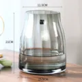 Moderno florero de vidrio gris transparente para decoración del hogar y arreglos florales. - Gris ahumado, grande