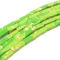 Gruene Kaiserjaspis Saeulen Perlen 13x4mm lose Edelsteine fuer DIY Schmuckherstellung Basteln - Stil 2 / 29 Stück/Packung / Dunkelfruchtgrün