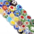 Colorful millefiori glass beads for DIY jewelry making bracelet necklace accessories. - Oval Bead / 10x8mm (Approx 35 Pieces/Pack)