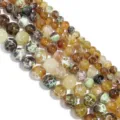 Perline Sciolte Agata Fiammata Serie Pianeta Fai da Te Braccialetto Gioielli Accessori - 6mm / Fiore di Ghiaccio Ambra