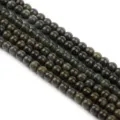 4mm natürliche grüne Edelstein Perlen, runde lose Perlen für DIY Schmuckherstellung - 4mm (Ca. 90-95 Stk) / Schwarze Jade