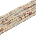 Natürliche Kaiserjaspis rechteckige Säulen Perlen 13x4mm für DIY Schmuckherstellung - 29 Stück/Packung / Helles Schlangenhautmuster