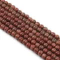 4mm Naturstein Perlen Rote Edelstein Rundperlen lose Perlen fuer DIY Schmuckherstellung Zubehoer - 4mm (Ca. 90-95 Stk) / Roter Sesamsstein