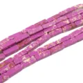Natürliche Kaiserjaspis rechteckige Säule Perlen 13x4mm DIY Schmuckherstellung Basteln - 29 Stück/Packung / Hellviolett