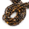 Natur Tigerauge lose Perlen 8x6mm flache ovale Cabochons für DIY Armband Halskette Herstellung - 8x6mm (ca. 45 Stück) / Gelbes Tigerauge