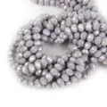 Perline abaco in cristallo sfaccettato grigio DIY gioielli fatti a mano braccialetto - 100 Pezzi (4x3mm) / Porcellana Grigia Opaca