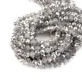 Perline di cristallo sfaccettate argentate per gioielli fatti a mano bracciali collane. - 100 Pezzi (4x3mm) / Mezzo Argento