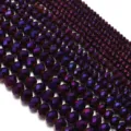 Perline abaco in cristallo sfaccettato per gioielli DIY, perline viola brillanti. - 100 Pezzi (3x2mm) / Viola Galvanizzato