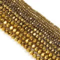 Perline sfuse dorate metalliche sfaccettate per la creazione di gioielli artigianali fai da te. - 100 Pezzi (3x2mm) / placcatura in oro