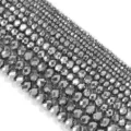 Perline metalliche sfaccettate per creazione di gioielli fai da te, braccialetto. - 100 Pezzi (3x2mm) / Placcatura in argento