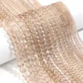 Perline di cristallo sfaccettato champagne fili sfusi per la creazione di gioielli. - 100 Pezzi (3x2mm) / Champagne Argento Trasparente