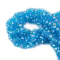 Perline di cristallo sfaccettate blu per gioielli fai da te, ideali per bracciali e collane artigianali. - 4*3mm Foro 0.8mm (Circa 100 Pezzi) / Blu Lago AB