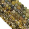 Perline di agata screpolata naturale per la creazione di gioielli fatti a mano bracciali fai da te - Diametro 6mm / Giallo Venatura del Drago con Linee Nere