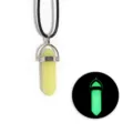 Collier Pendentif Colonne Hexagonale en Cristal Lumineux Cordon Cuir Noir Bijou Mode - Jaune Lumineux