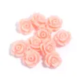 Resin camellia flower beads detail shot, perfect for DIY jewelry making and phone case decor. - Light Pink