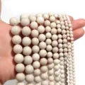Natural white fossil round beads DIY loose beads jewelry making accessories for handmade crafts - 12mm (Approx. 28 Pieces) / Fossil Stone Bead