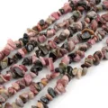 Natural stone chip beads, 5-8mm irregular crystal gemstone chips for DIY jewelry making. - Length 80cm Approx 220 Beads / Rhodochrosite Chips