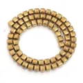 Gold Plated Square Faceted Hematite Loose Beads For DIY Bracelet Jewelry Making Craft - 6mm (72 Pieces) / Gold Faceted Cube