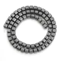 Hematite square cut loose beads for DIY bracelet jewelry making, metallic gray stone beads. - 6mm (72 Pieces) / Hematite Color Faceted Cube