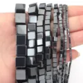 Hematite cube loose beads square spacer beads for DIY bracelet jewelry making handmade crafting - Cube Bead / 4mm (Approx 92pcs) / Dark Gray