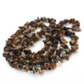 Natural stone chip beads, 5-8mm irregular drilled crystal stones for DIY jewelry making. - Tiger Eye Chips