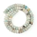 Filo di perline abaco in pietra naturale per creazione di gioielli fai da te e collana. - Stile Perla Abaco / Diametro 8mm (Circa 65 Pezzi/Confezione) / Amazonite