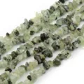 Green Natural Stone Chip Beads 5-8mm Irregular Crystal Loose Beads for DIY Jewelry Making - Prehnite Gravel