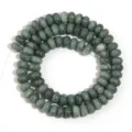 Perline abaco in giada verde naturale come distanziatori per bracciale e collana DIY. - Stile Perla Abaco / Diametro 8mm (Circa 65 Pezzi/Confezione) / Giada Lushan
