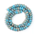 Perline abaco turchese blu filo distanziatore in pietra preziosa per collana di gioielli fai da te - Stile Perla Abaco / Diametro 8mm (Circa 65 Pezzi/Confezione) / Turchese blu