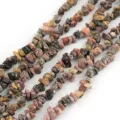 5-8mm irregular natural stone chip beads loose gemstone strands for DIY jewelry making. - Leopard Skin Jasper Gravel