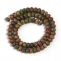 Filo di perline abaco in pietra naturale unakite per creazione gioielli fai da te e hobby. - Stile Abaco in Unakite / Diametro 4mm Spessore 2mm (Circa 150 Pz)