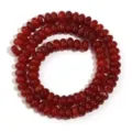 Filo di perline abaco in agata rossa naturale bracciale collana ciondolo accessorio fai da te - Stile Abaco in Agata Rossa / Diametro 4mm Spessore 2mm (Circa 150 Pz)
