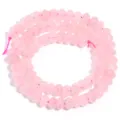 Filo di perline abaco in cristallo rosa naturale per la creazione di gioielli e bracciali. - Stile Abaco in Quarzo Rosa / Diametro 4mm Spessore 2mm (Circa 150 Pz)