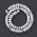 Perline abaco in pietra howlite bianca naturale perline distanziali rondelle per creazione gioielli - Stile Perlina d'Abaco Turchese Bianco / Diametro 4mm Spessore 2mm (Circa 150 Pz)