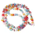 Colorful irregular natural stone chip beads for DIY jewelry making accessories, 5-8mm. - Multicolor White Jade