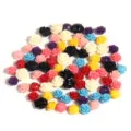 Colorful 3D resin rose flower beads for bracelet necklace jewelry making crafts. - Multicolor