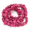 Perline di pietra irregolari rosa vivo, chip forati per accessori di bigiotteria fai da te. - 8-12mm / Turchese Rosso Rosa