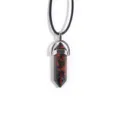 Cristal Colonne Hexagonale Pendentif Collier Cordon Noir Style Coupe Balle Variante Mode - 1 Pièce/Paquet / Obsidienne Acajou
