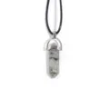 Collier pendentif colonne hexagonale en cristal facetté avec cordon noir pour bijoux DIY. - 1 Pièce par Paquet / Pierre Flash (Labradorite)