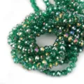Perline sciolte abaco in vetro cristallo sfaccettato verde per gioielli fai da te collane - 100 Pezzi (3x2mm) / Verde Pavone AB