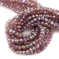 Perline di cristallo sfaccettate abaco viola colore AB accessori per gioielli fai da te - 100 Pezzi (3x2mm) / Viola Medio AB