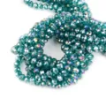 Perline abaco cristallo sfaccettato turchese sfuse DIY creazione bracciale accessori - 100 Pezzi (3x2mm) / Blu Pavone AB