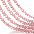 Perline abaco di cristallo sfaccettato rosa, perline sciolte per gioielli fai da te - 100 Pezzi (3x2mm) / Rosa Acqua AB