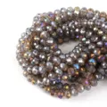 Perline di Cristallo AB Sfaccettate Abaco per Fai da Te Creazione di Gioielli Grigio Fumo - 100 Pezzi (4x3mm) / Grigio AB