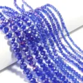 Fili di perline di cristallo sfaccettato blu di varie dimensioni gioielli fai da te collana - 100 Pezzi (3x2mm) / Blu Medio AB