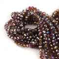 Perline ad abaco in cristallo sfaccettato per gioielli fai-da-te artigianali, marrone arcobaleno. - 100 Pezzi (4x3mm) / Tigre Profondo AB