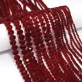 Perline di cristallo sfuso rosso per collana braccialetto gioielli fatti a mano fai da te. - 3*2mm Foro 0,8mm (circa 100 pezzi) / Rosso scuro