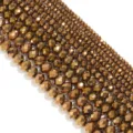Perline di cristallo bronzo sfaccettate per la creazione di gioielli fatti a mano. - 3*2mm Foro 0,8mm (circa 100 pezzi) / Caffè Galvanizzato